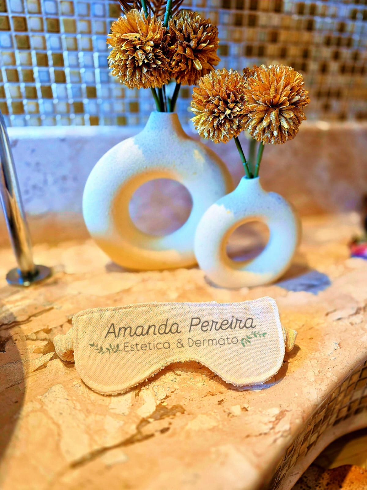 Tapa olho ecológico - ref.: Lavanda  | Feito em lona + toalha 100% algodão