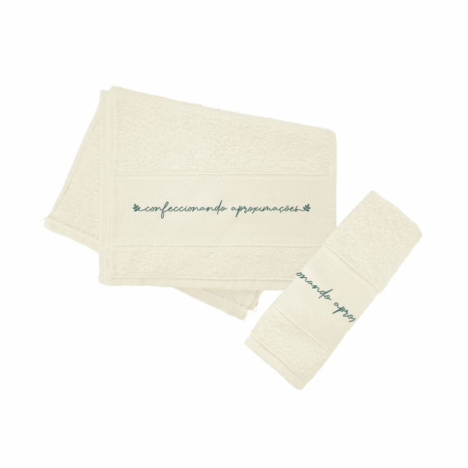 Toalha de Rosto Ecológica Marfim 100% Algodão - Ref.: Camomila