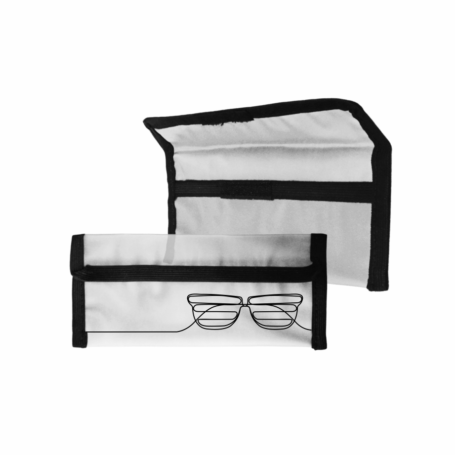 Porta Óculos em PVC All Clear com Fechamento Velcro e Viés Preto - Ref.: Flash Dance