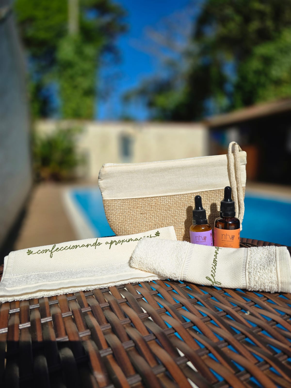 Toalha de Rosto Ecológica Marfim 100% Algodão - Ref.: Camomila