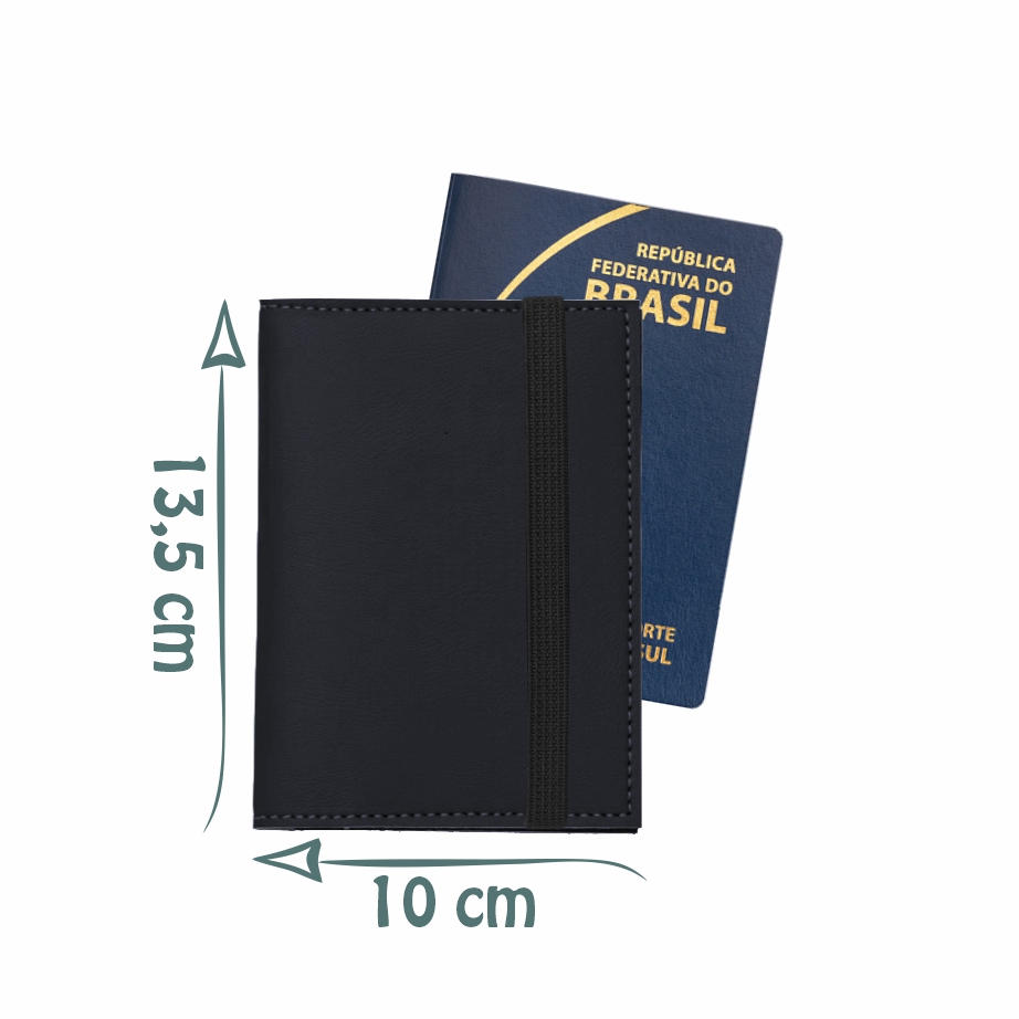 Porta Passaporte em Couro Ecológico - Ref.: Cedro