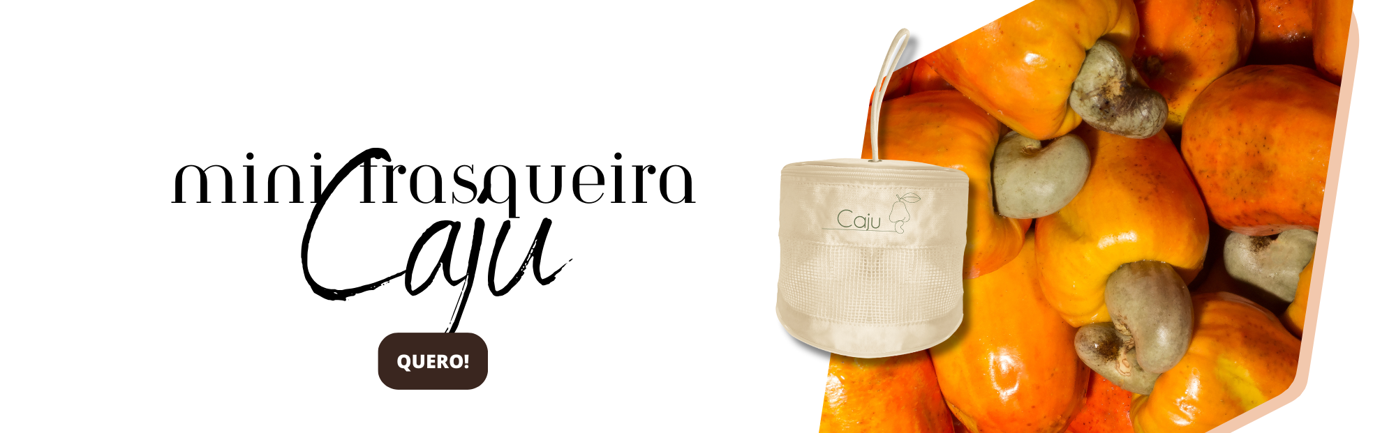 Mini frasqueira redonda ecológica - em lona de algodão cru - ref.: CAJU