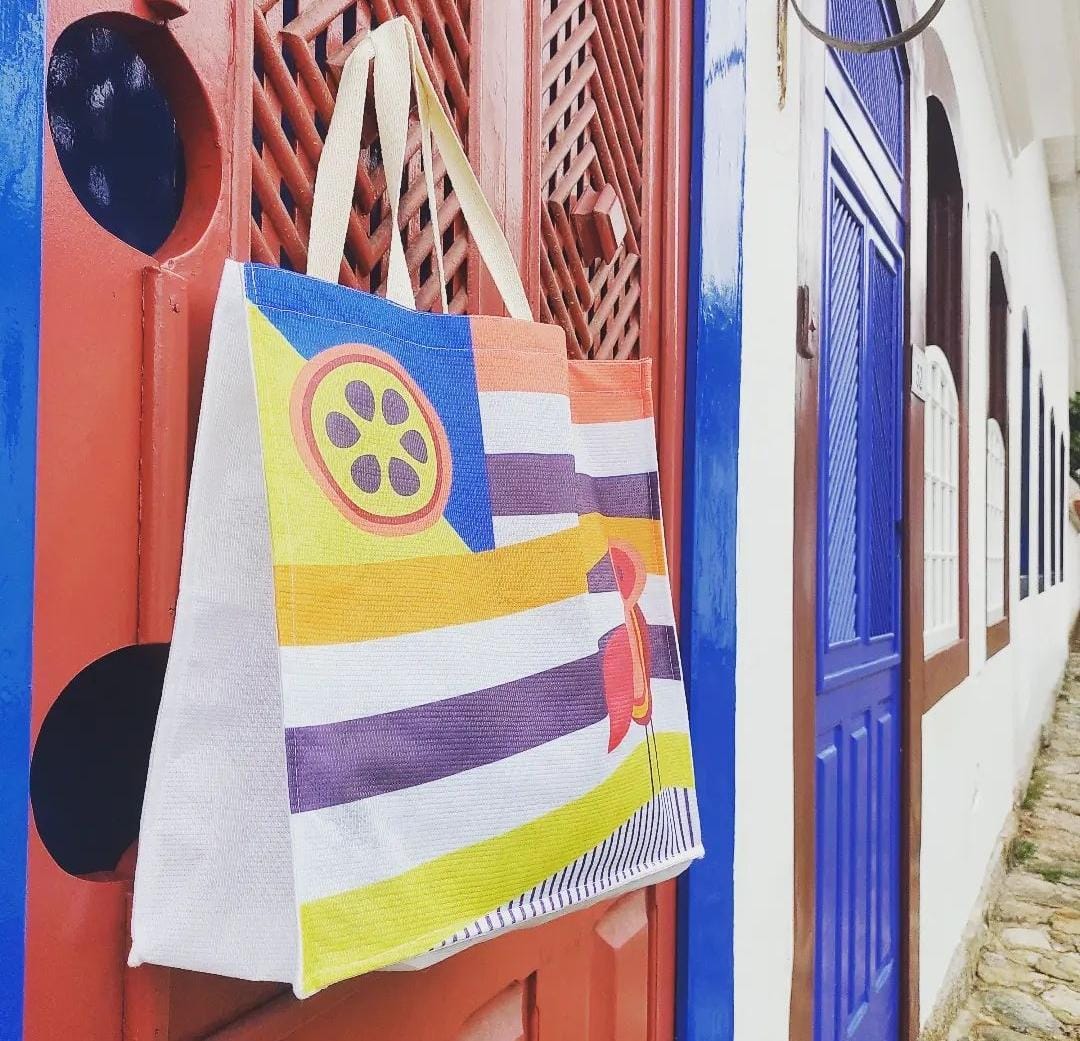 Sacola Ecológica em PET Branco Reciclado - Ref.: Orquídea