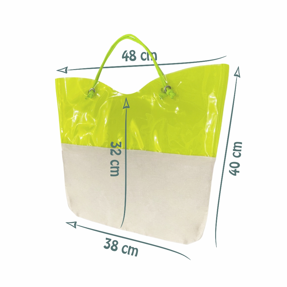 Sacola Ecológica em Algodão Cru e PVC Colorido - Ref.: Arco-íris