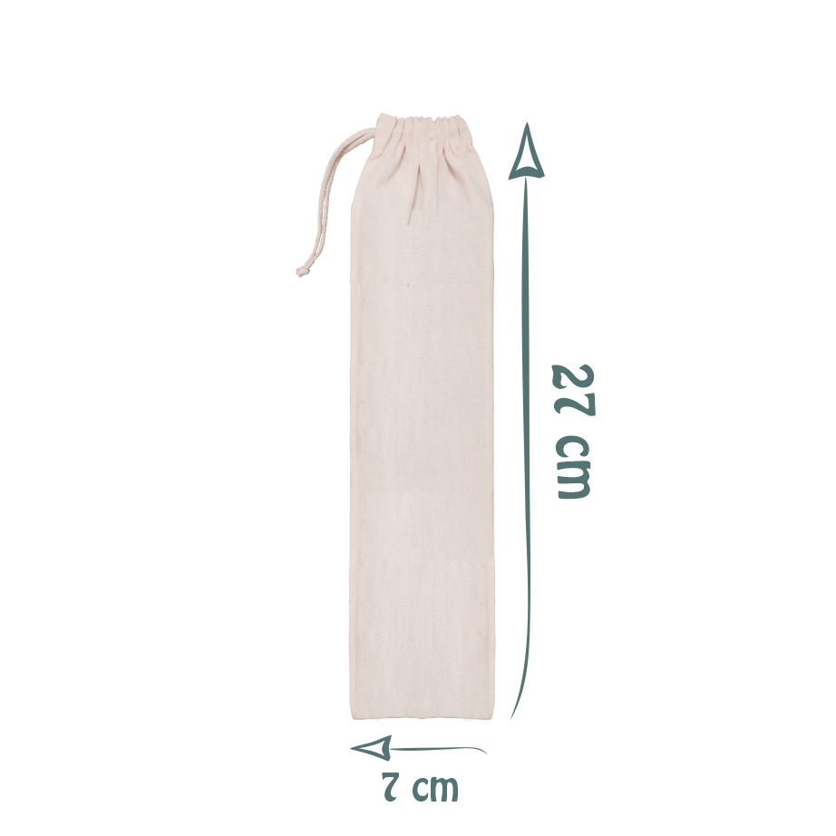 Saco Ecológico Porta Canudo em Algodão Cru - Ref.: Flamingo