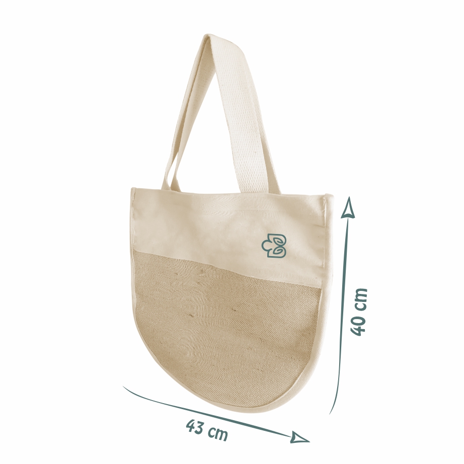 Ecobag Premium Redonda em Juta Engomada e Lona de Algodão - Ref.: Baobá