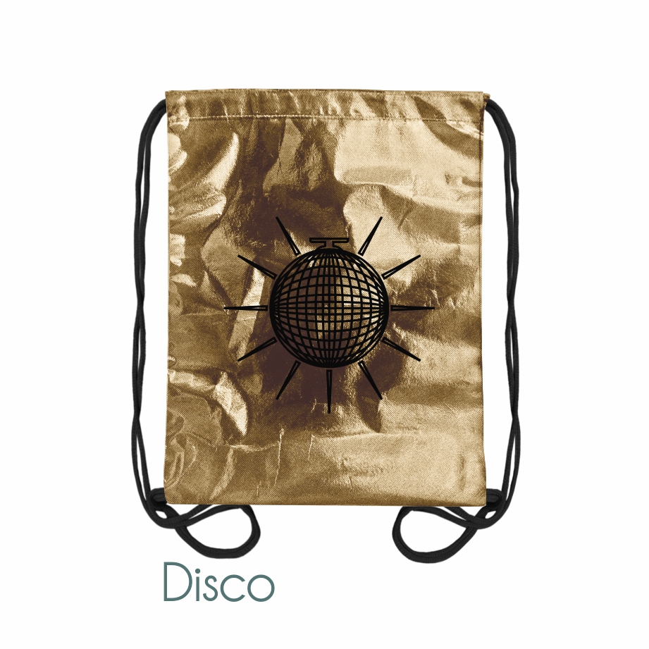 Sacochila Promocional em TNT Metalizado - Ref.: Disco
