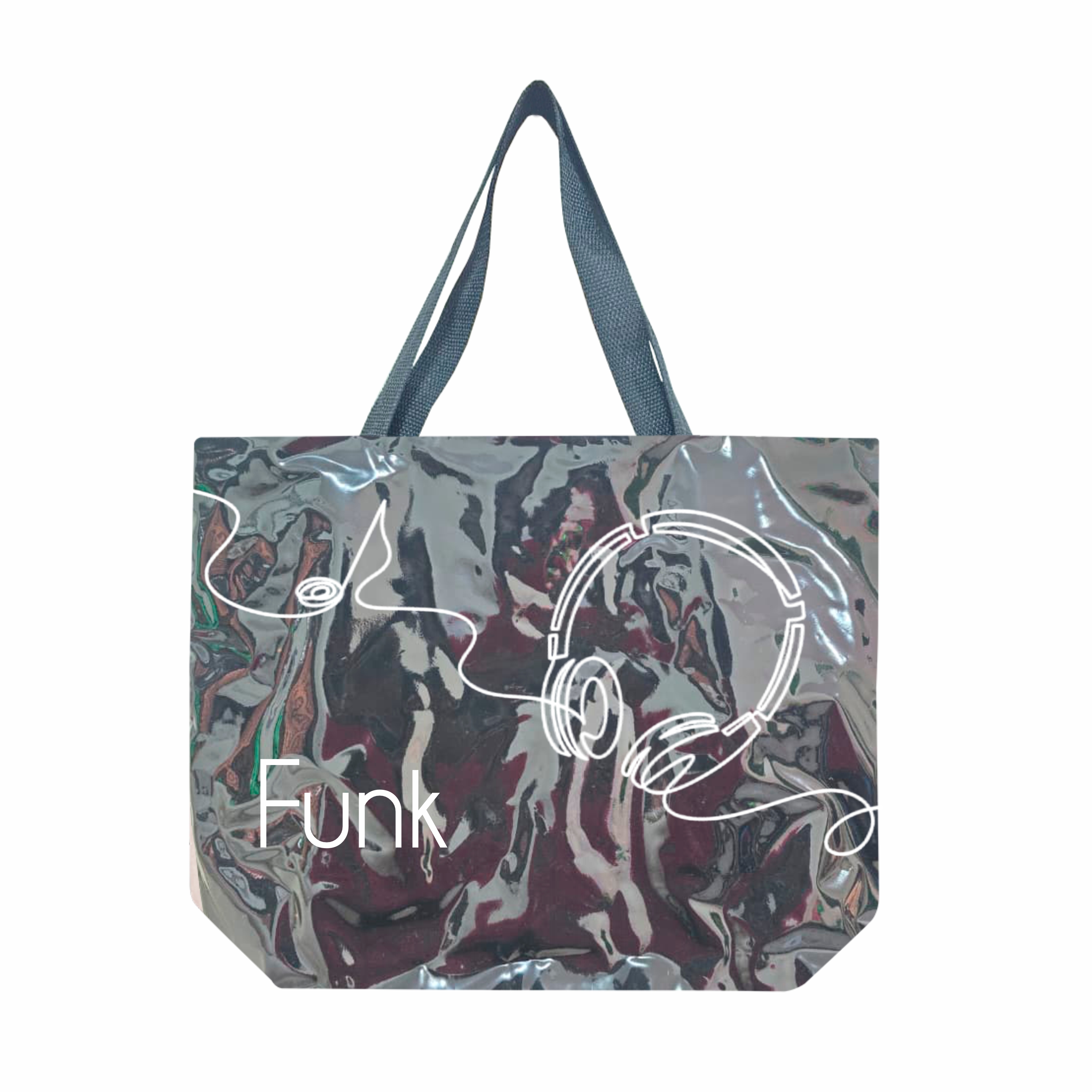 Bag reuse em pvc colorido + forro de toalha + zíper de fechamento - Ref.: Funk