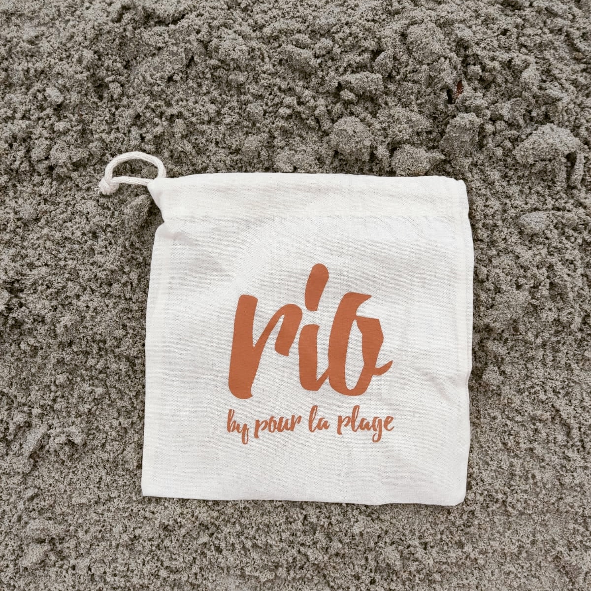 Saquinho ecológico - porta biquini - Ref.: Concha - em algodão cru