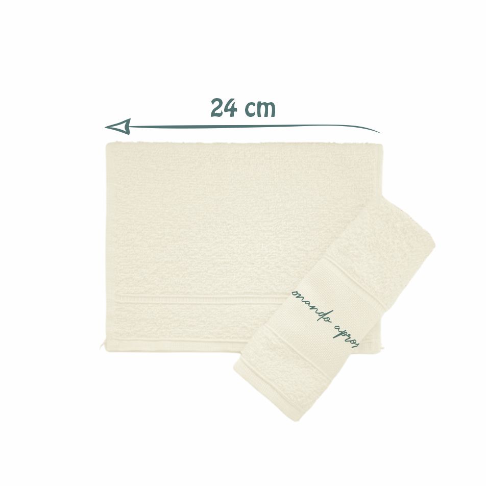 Toalha de Rosto Ecológica Marfim 100% Algodão - Ref.: Camomila