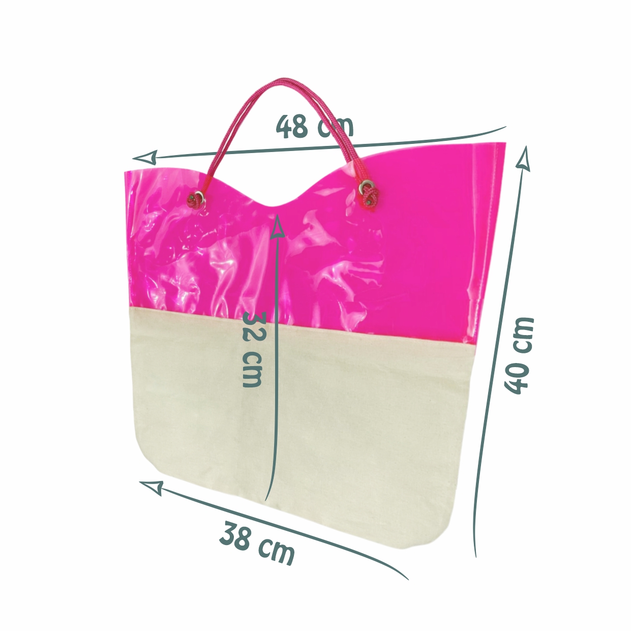 Sacola Ecológica em Algodão Cru e PVC Colorido - Ref.: Arco-íris