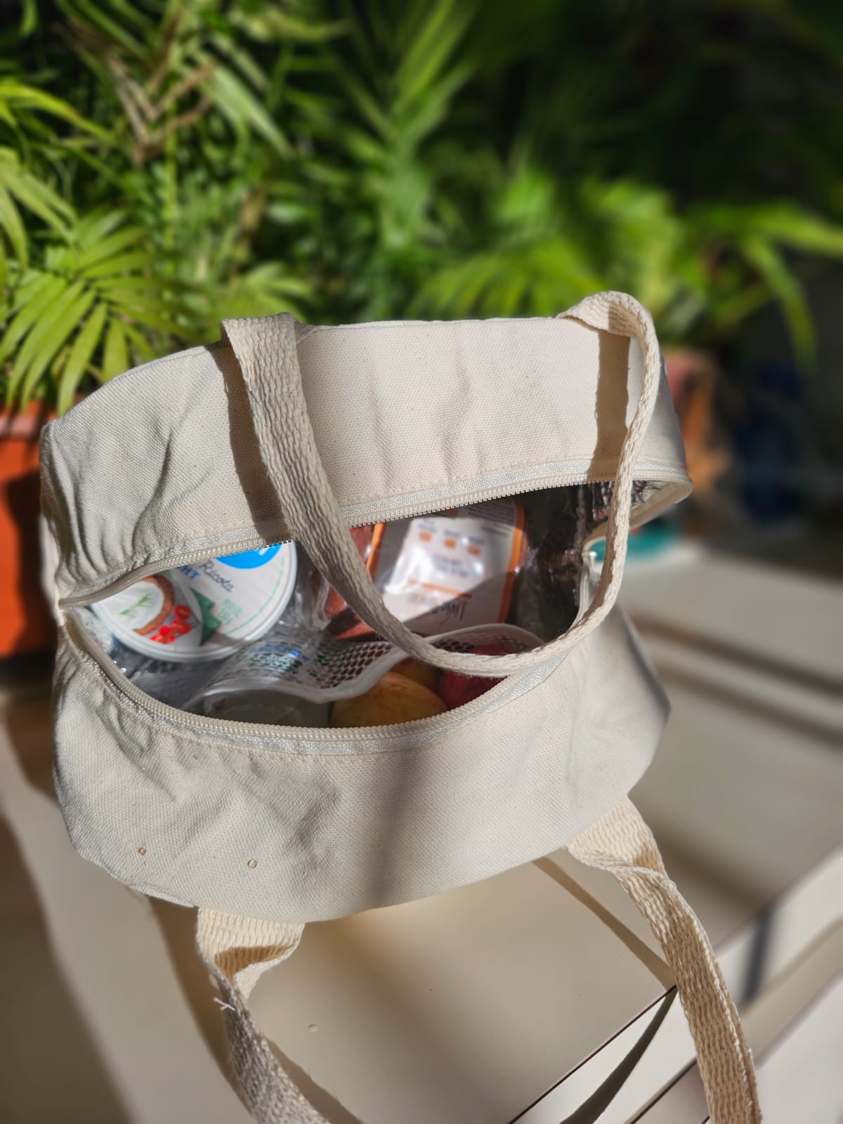 Térmica Ecológica em Lona de Algodão Cru e Forro Térmico Metalizado - Ref.: Pinguim