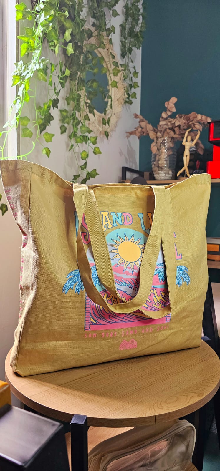 Sacola Ecológica em Lona de Algodão Colorida - Ref.: Girassol