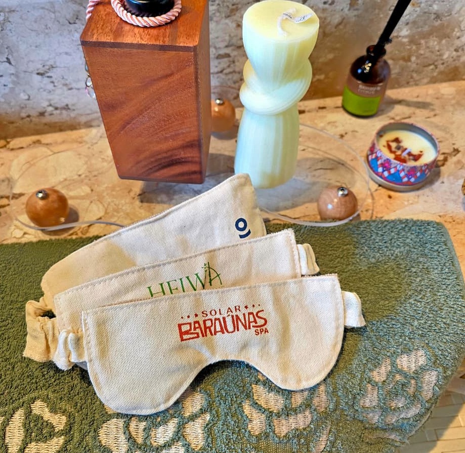 Tapa olho ecológico - ref.: Lavanda  | Feito em lona + toalha 100% algodão