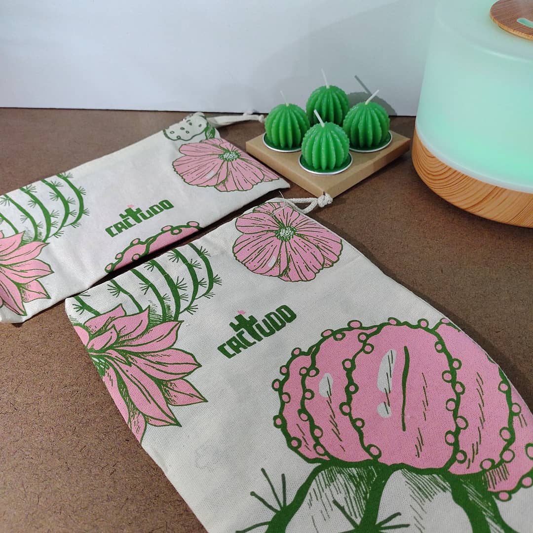 Saquinho ecológico - Ref.: Orvalho - em algodão cru