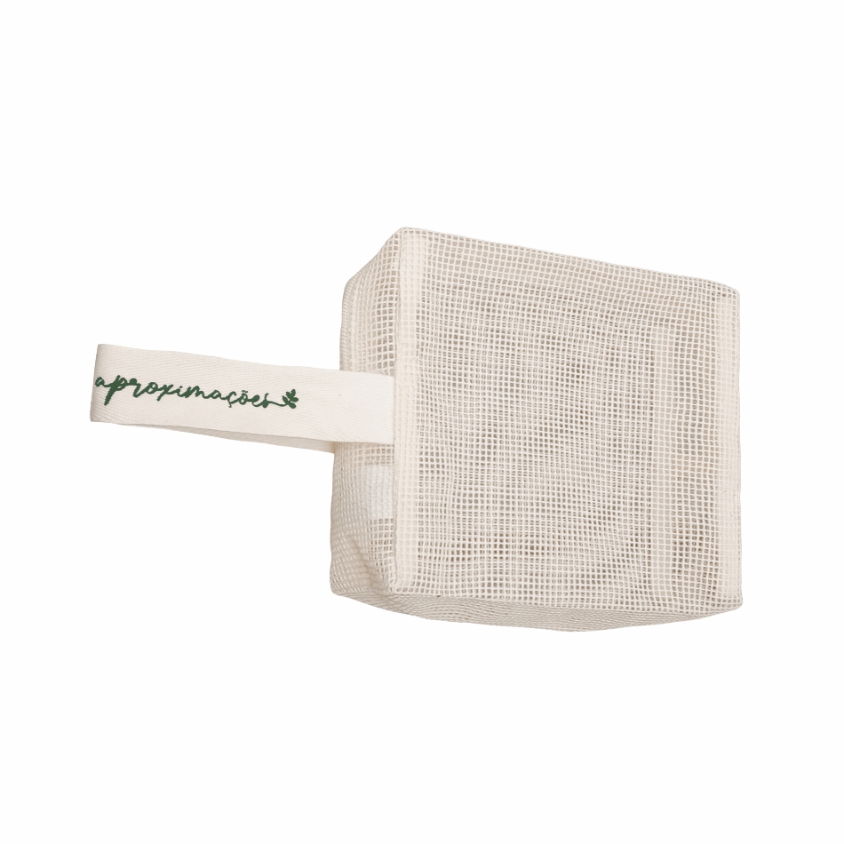 Necessaire Ecológica em Talagarça Fina de Algodão Cru com Alça Lateral - Ref.: Ninho