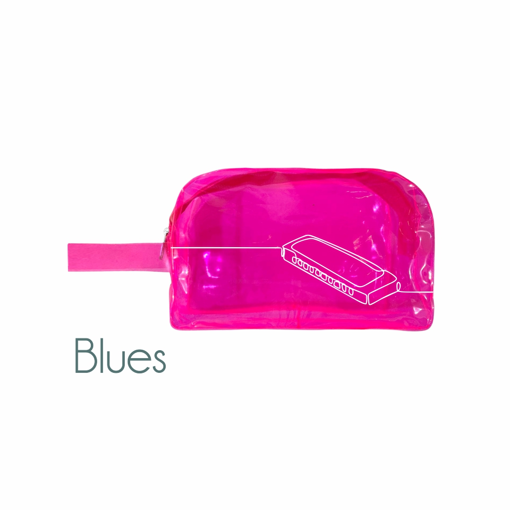 Necessaire Soldada em PVC Colorido com Fechamento em Zíper - Ref.: Blues