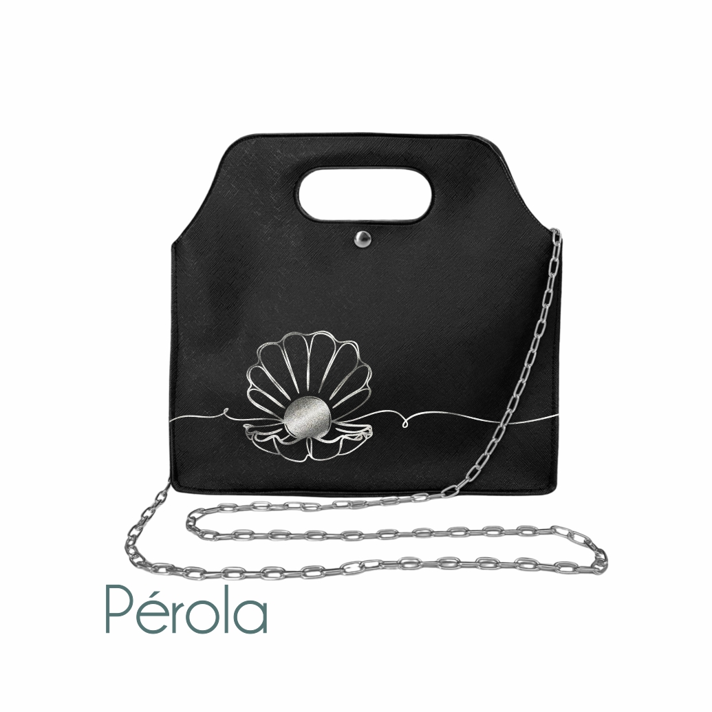 Bolsa Premium em Corino com Alça de Mão e Botão - Ref.: Pérola