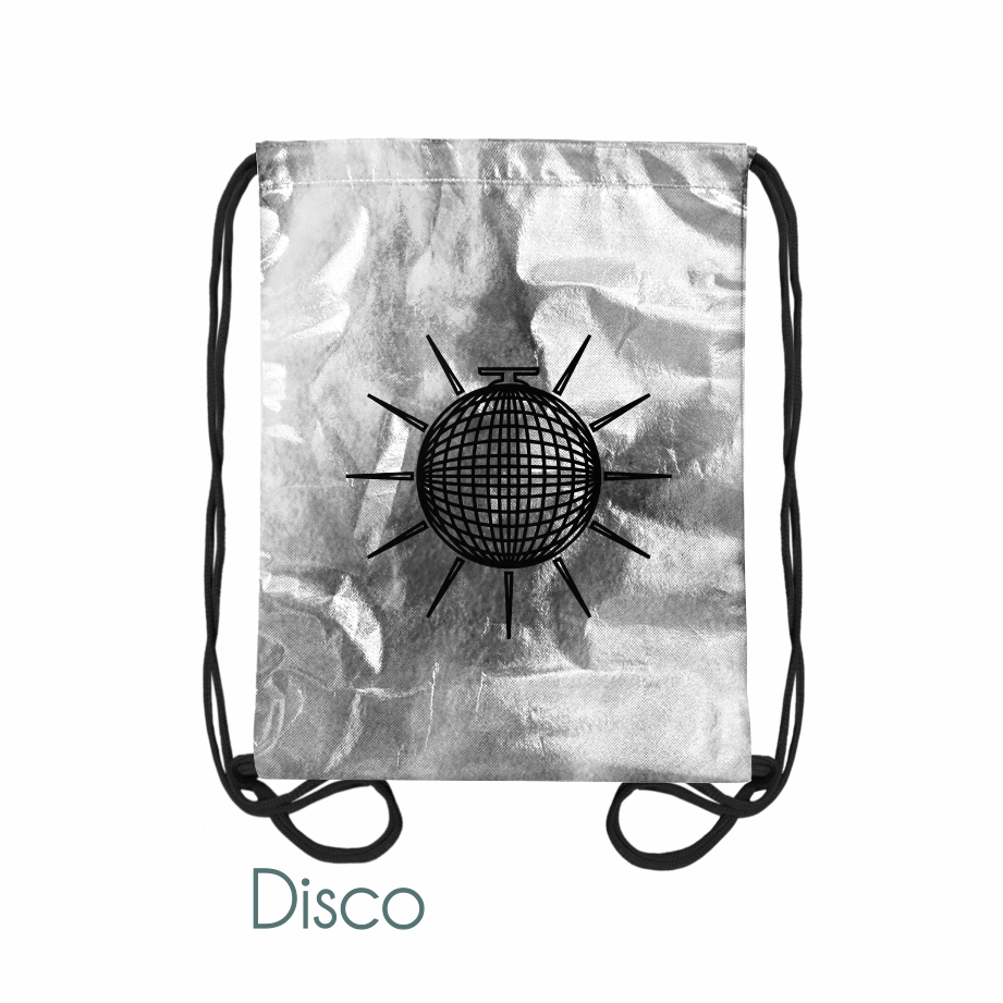 Sacochila Promocional em TNT Metalizado - Ref.: Disco