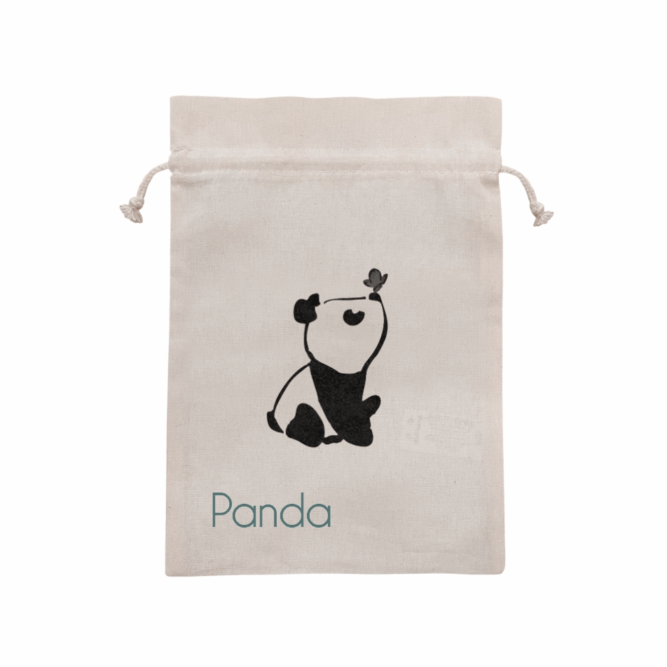 Saco Ecológico em Algodão Cru com Barra Plissada - Ref.: Panda