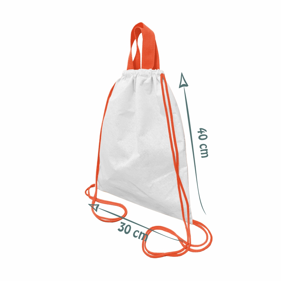 Sacochila Ecológica em PET Branco Reciclado com Alça de Mão - Ref.: Lírio