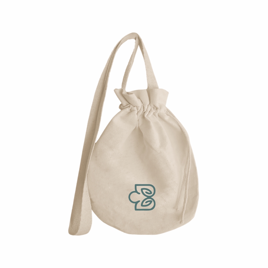 Sacola Ecológica em Lona de Algodão Cru com Fechamento - Ref.: Canguru