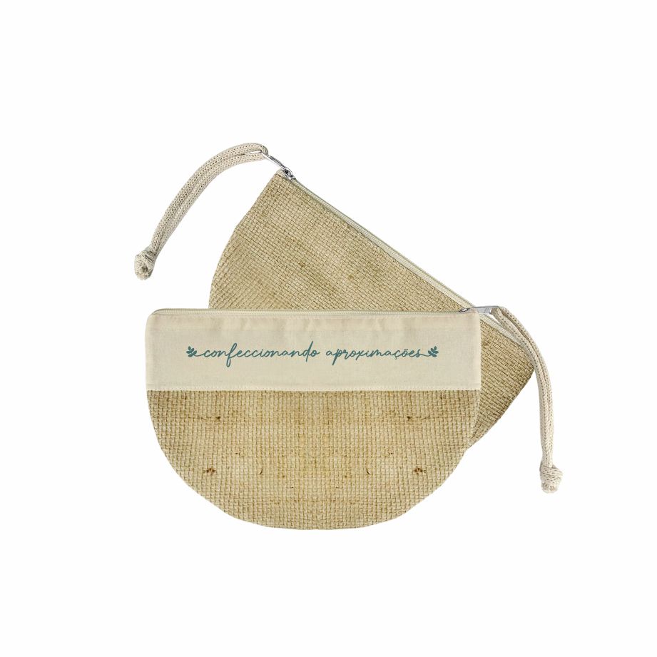 Clutch Ecológica em Algodão Cru e Juta Natural Dublada - Ref.: Coco