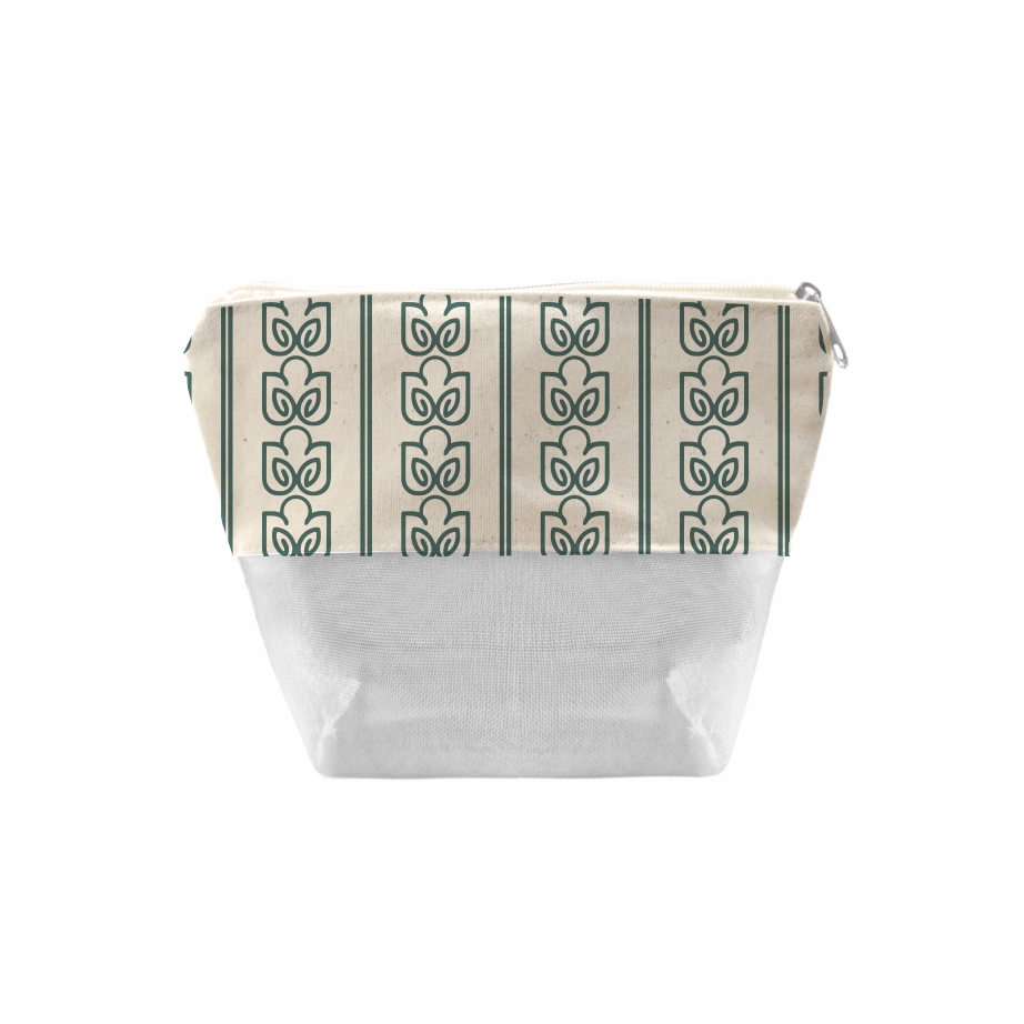 Necessaire Ecológica em Lona de Algodão Cru e Tela Mosquiteira - Ref.: Canoa