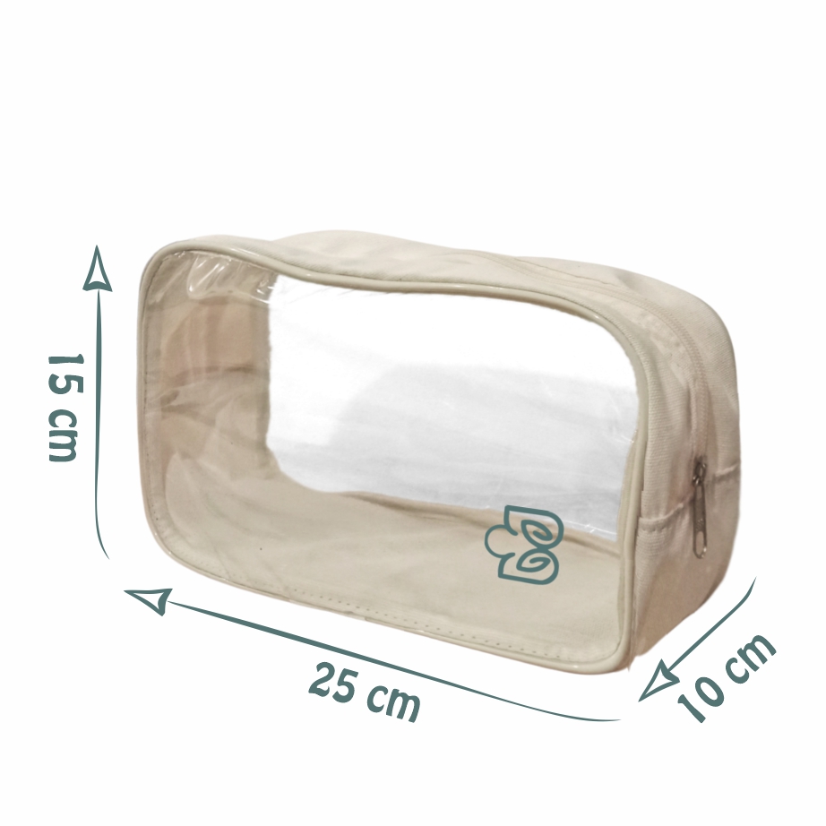 Frasqueira Ecológica em Lona de Algodão Cru e Visor em PVC Cristal - Ref.: Cegonha