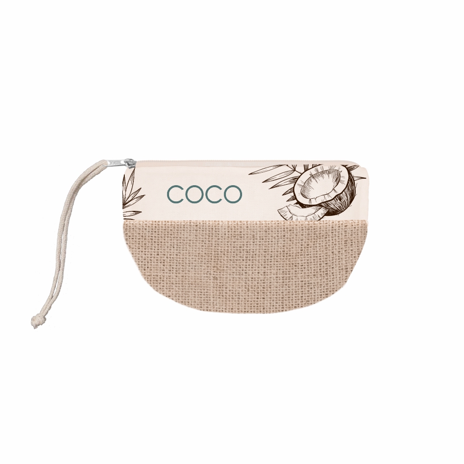 Clutch Ecológica em Algodão Cru e Juta Natural - Ref.: Coco