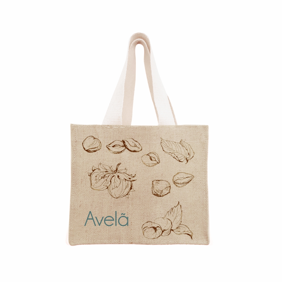 Sacola Ecológica Premium em Lona de Algodão Cru e Juta Engomada - Ref.: Avelã