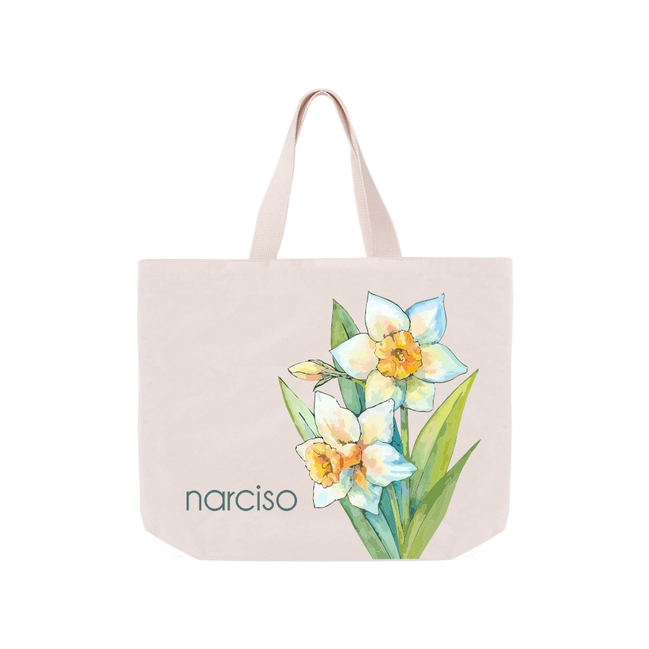 Sacola Ecológica em Algodão Cru - Ref.: Narciso