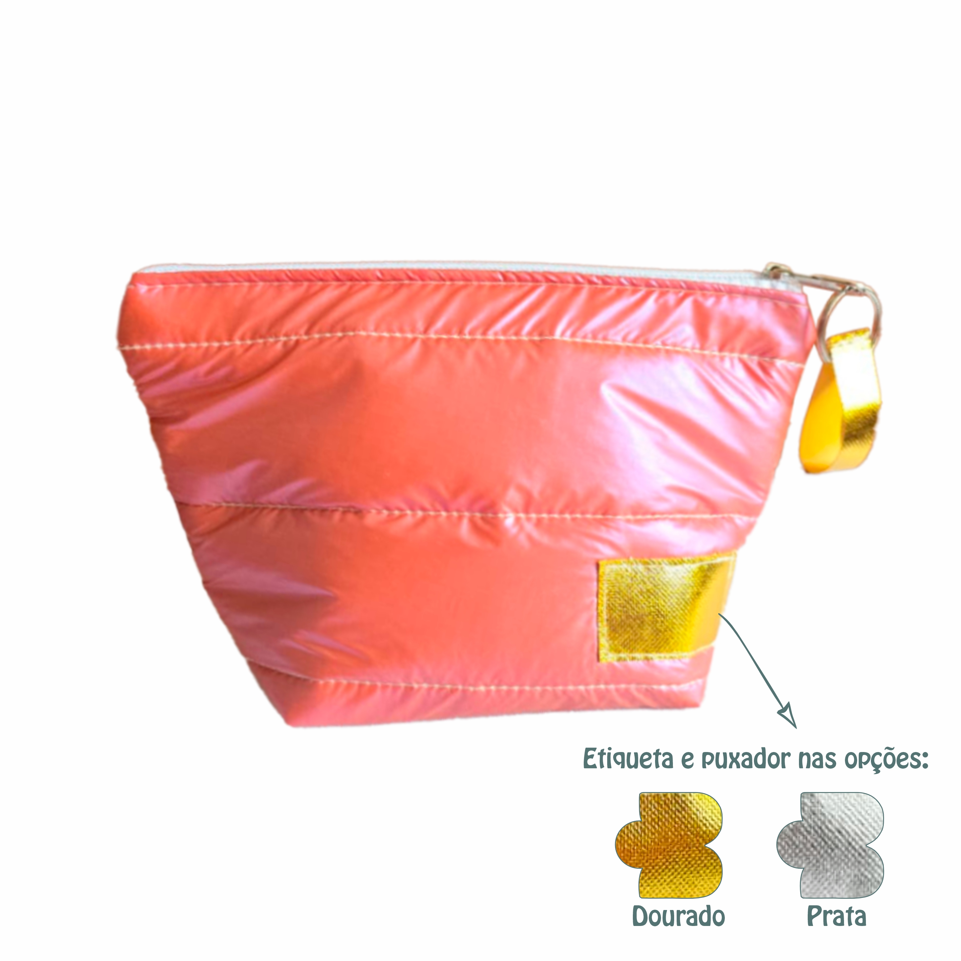 Lançamento Merengue| a necessaire com tecido puffer, estilosa e com um brilho encantador.