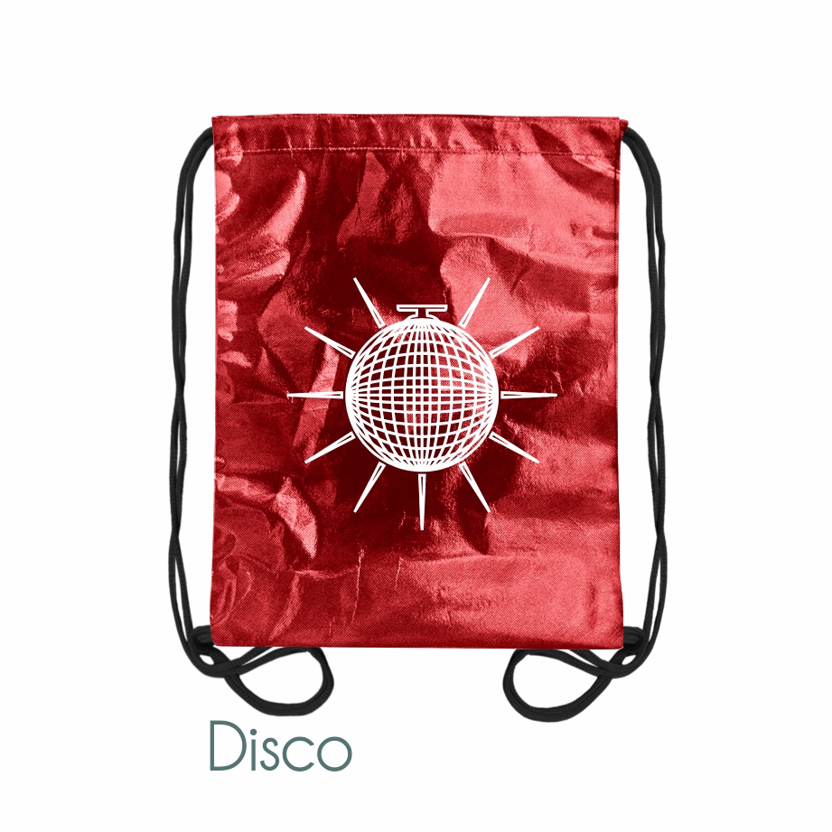 Sacochila Promocional em TNT Metalizado - Ref.: Disco