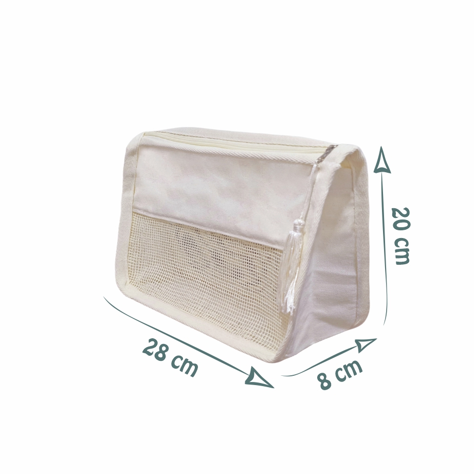 Necessaire Premium Ecológica em Lona de Algodão Cru e Tela Talagarça de Algodão Cru - Ref.: Casulo