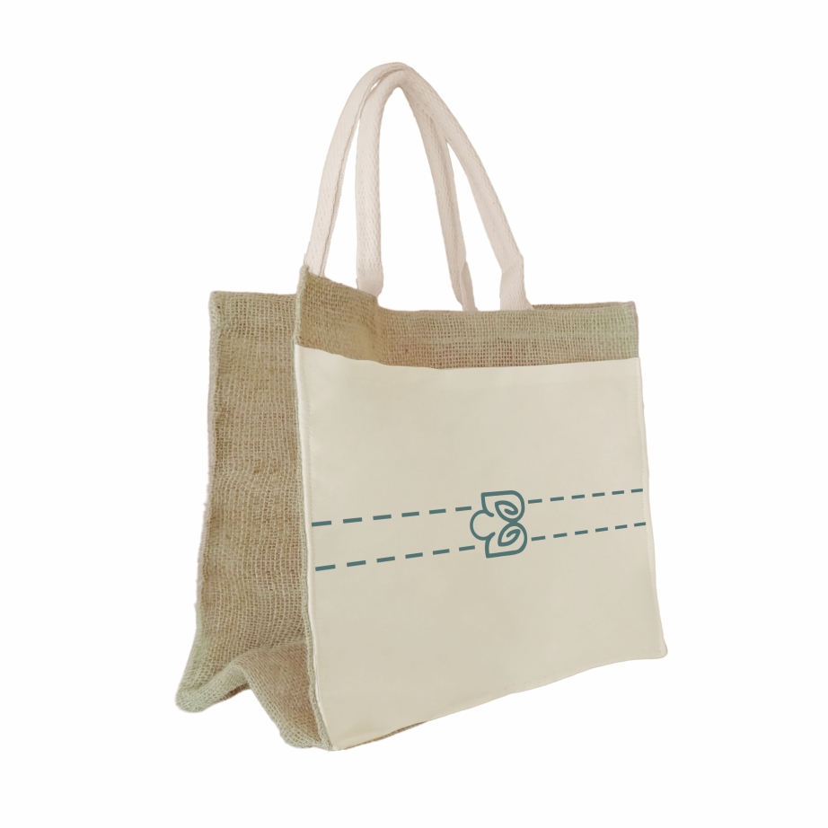 Sacola Ecológica Premium em Juta Natural e Algodão Cru - Ref.: Carvalho