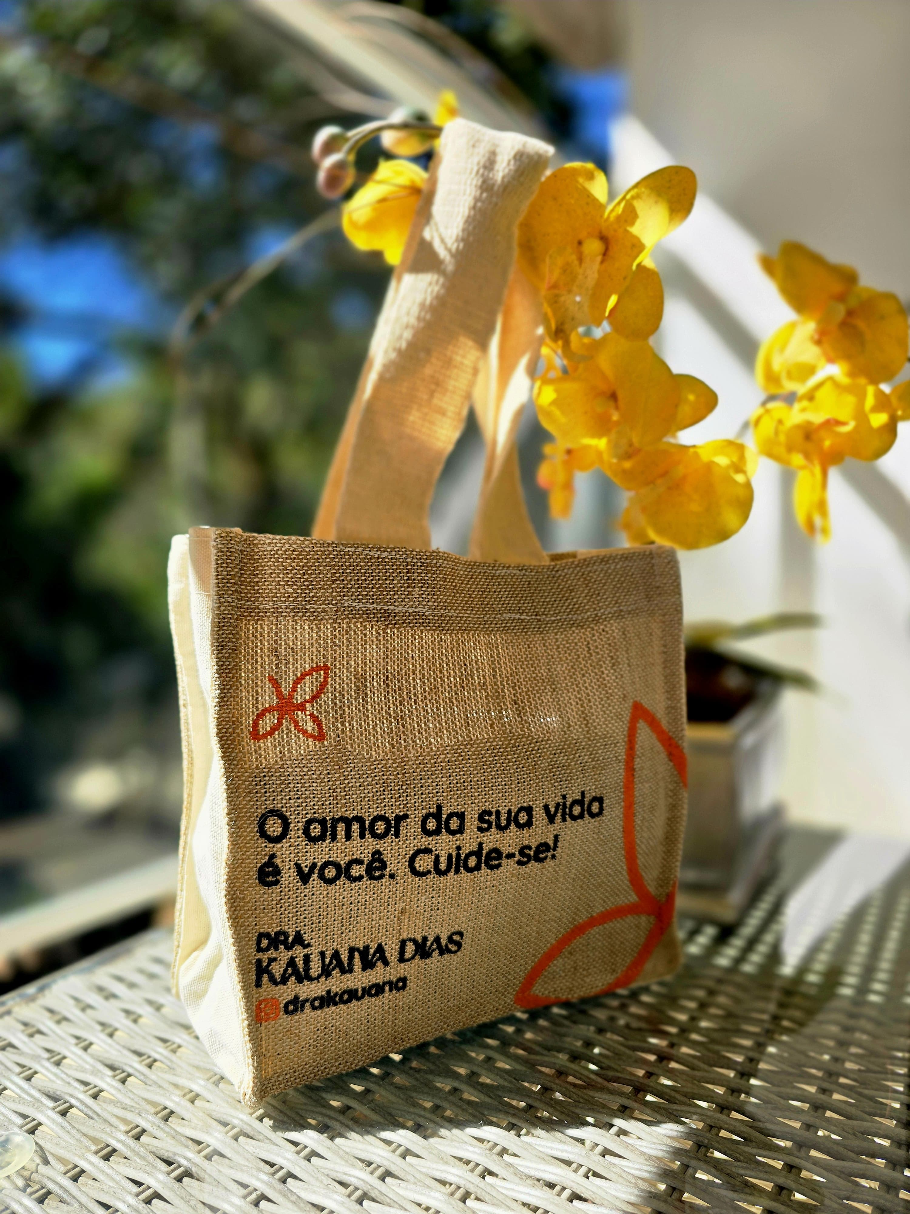 Sacola Ecológica Premium em Lona de Algodão Cru e Juta Engomada - Ref.: Avelã