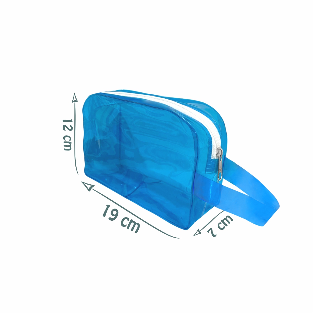 Necessaire Soldada em PVC Colorido com Fechamento em Zíper - Ref.: Blues