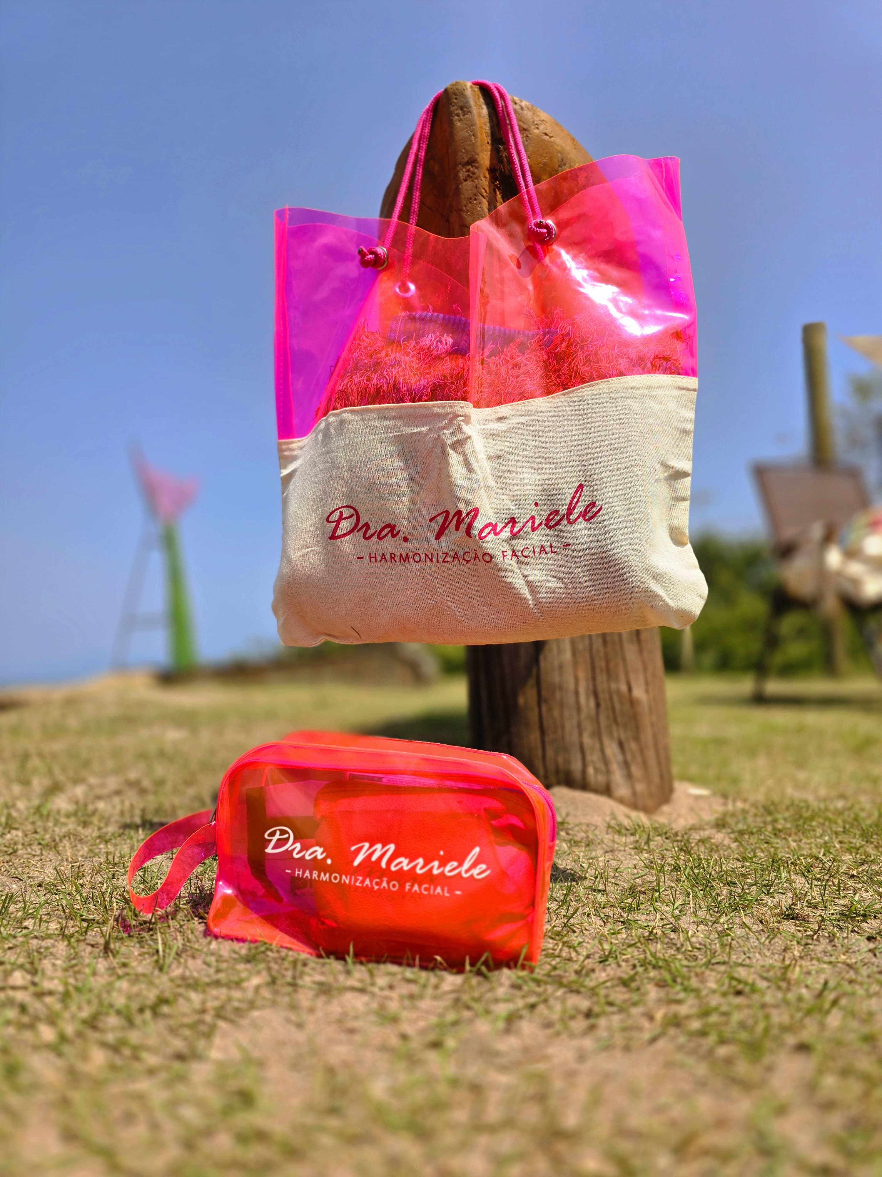 Sacola Ecológica em Algodão Cru e PVC Colorido - Ref.: Arco-íris