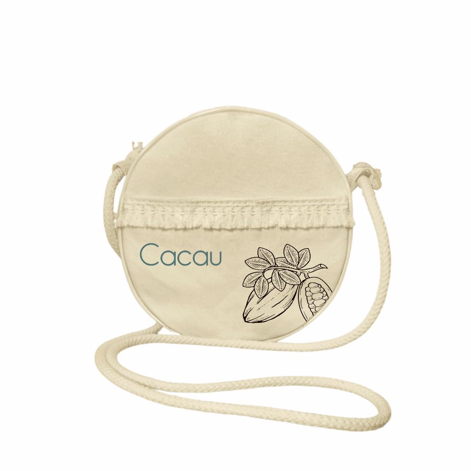 Shoulder Bag Ecológica Redonda em Lona de Algodão Cru - Ref.: Cacau