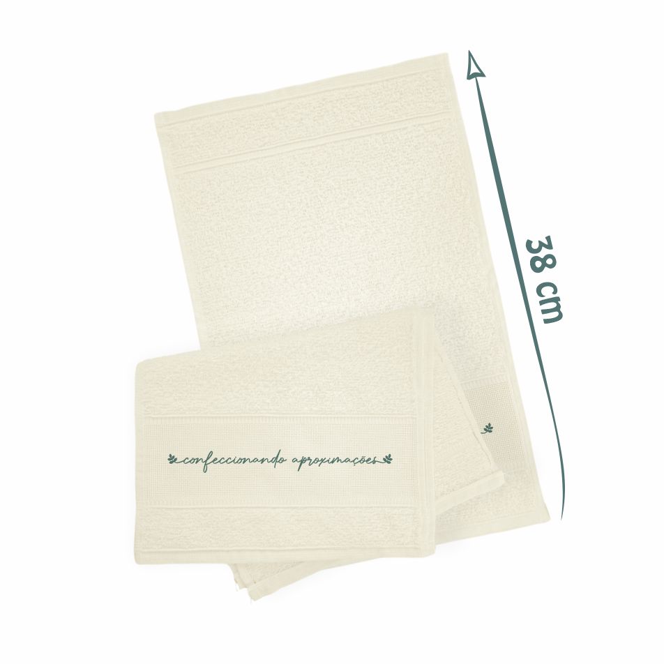 Toalha de Rosto Ecológica Marfim 100% Algodão - Ref.: Camomila