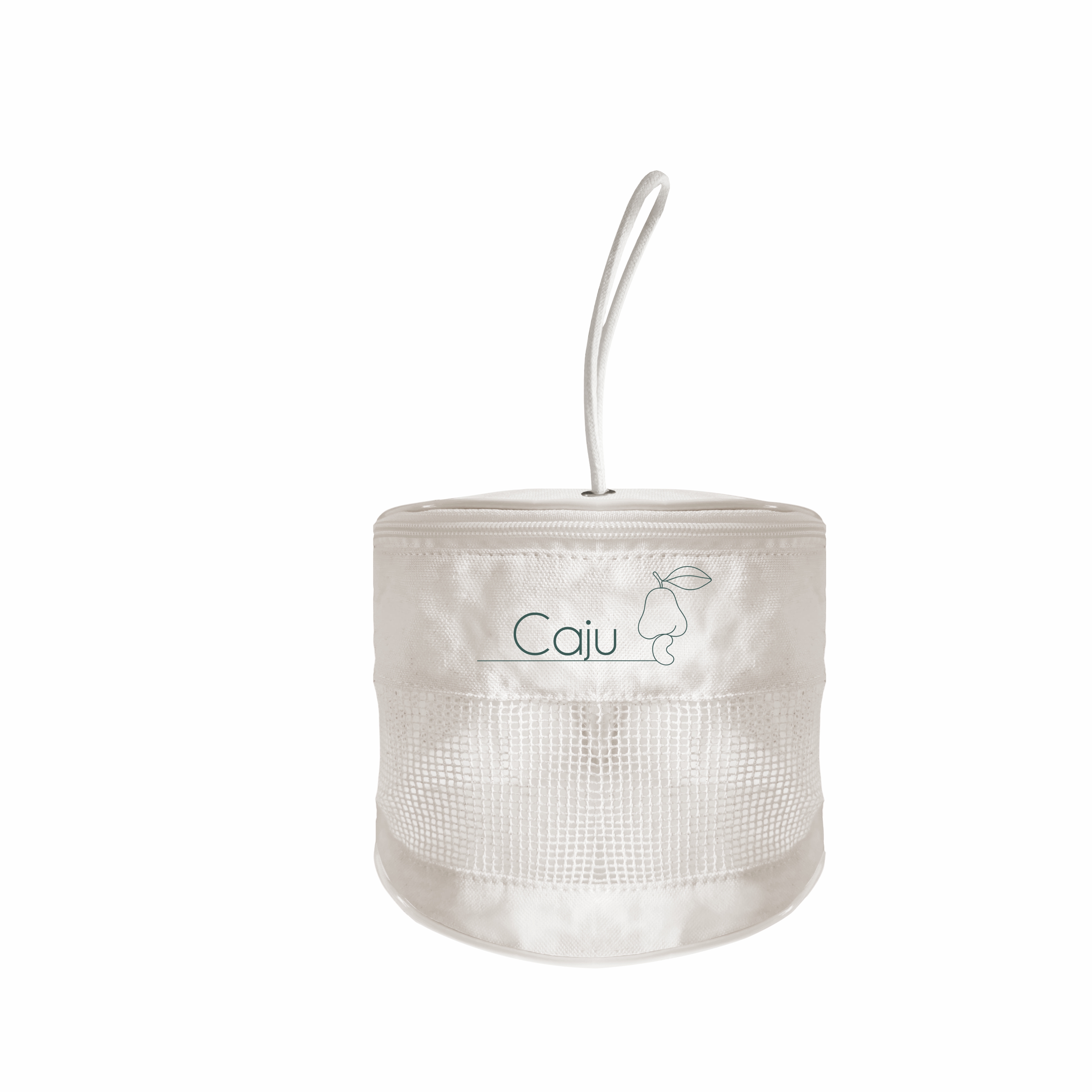 Mini frasqueira redonda ecológica - em lona de algodão cru - ref.: CAJU
