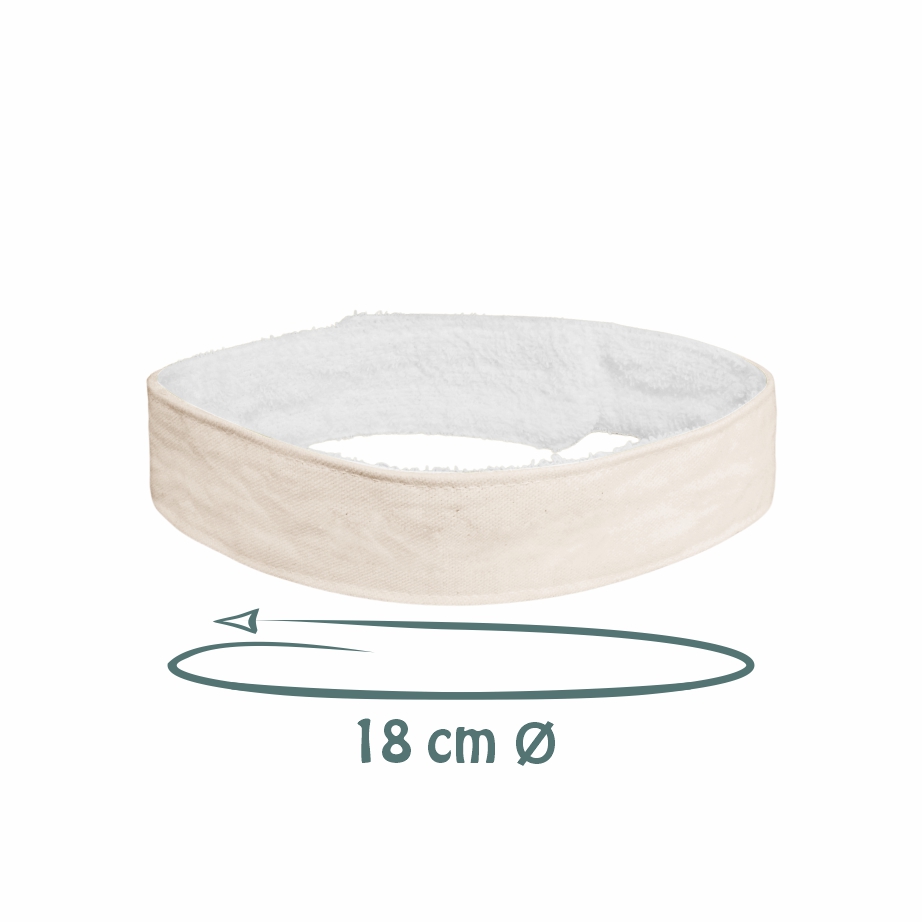 Faixa de Cabelo Ecológica em Lona de Algodão Cru e Toalha Branca - Ref.: Alecrim