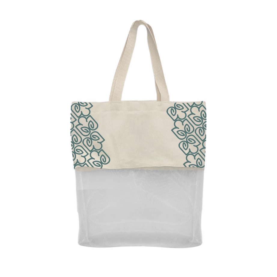 Sacola Ecológica Premium em Lona de Algodão Cru e Tela Mosquiteira - Ref.: Veleiro