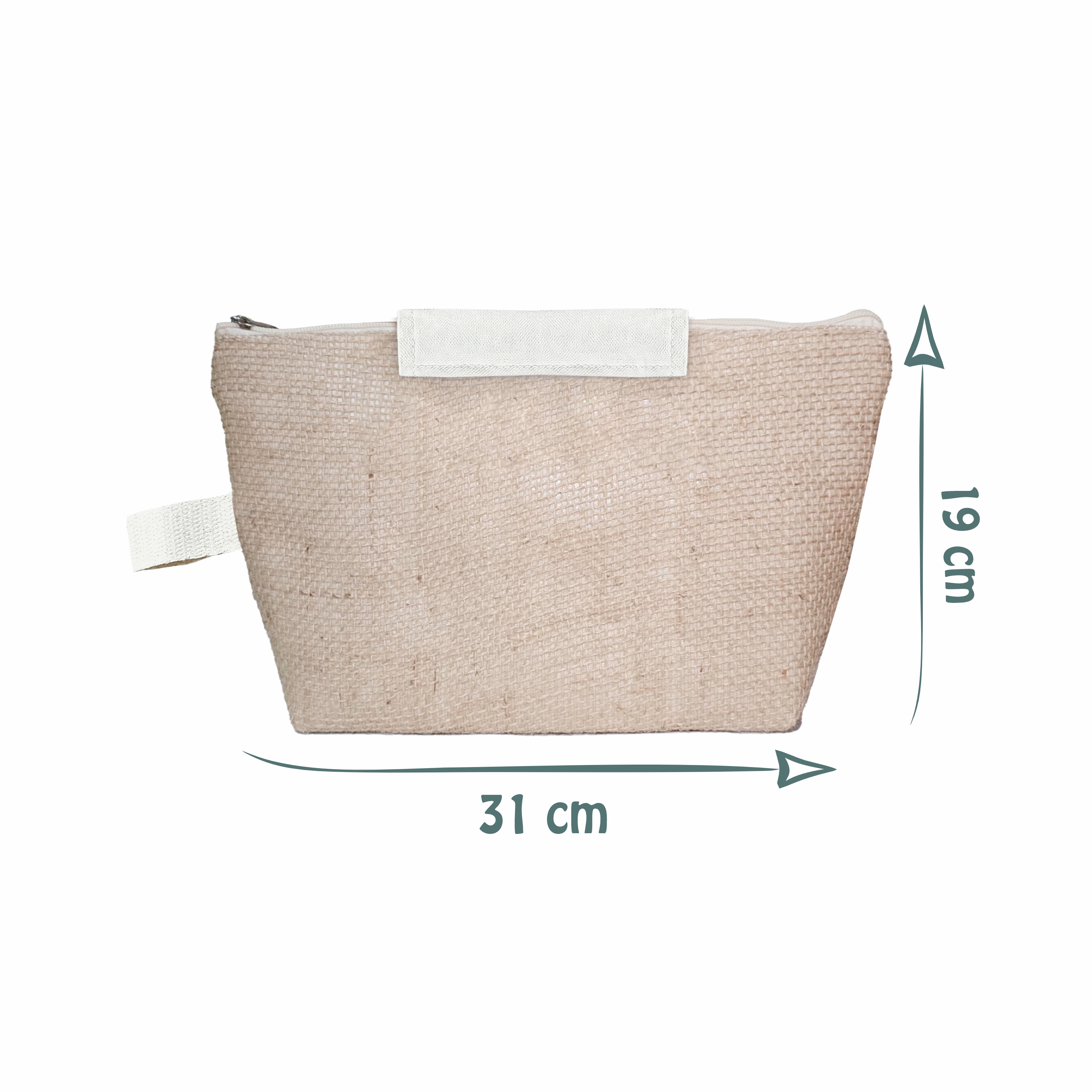 Premium necessaire ecológica em juta natural e forrada com algodão cru- ref.: JASMIM