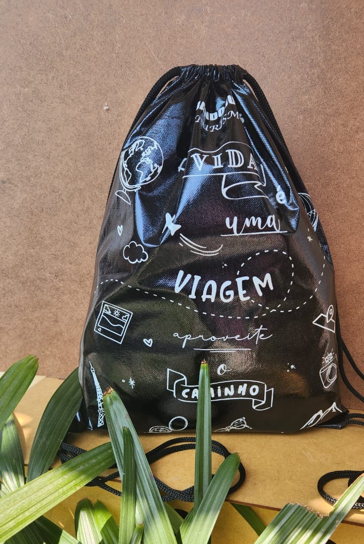 Sacochila Promocional em TNT Metalizado - Ref.: Disco