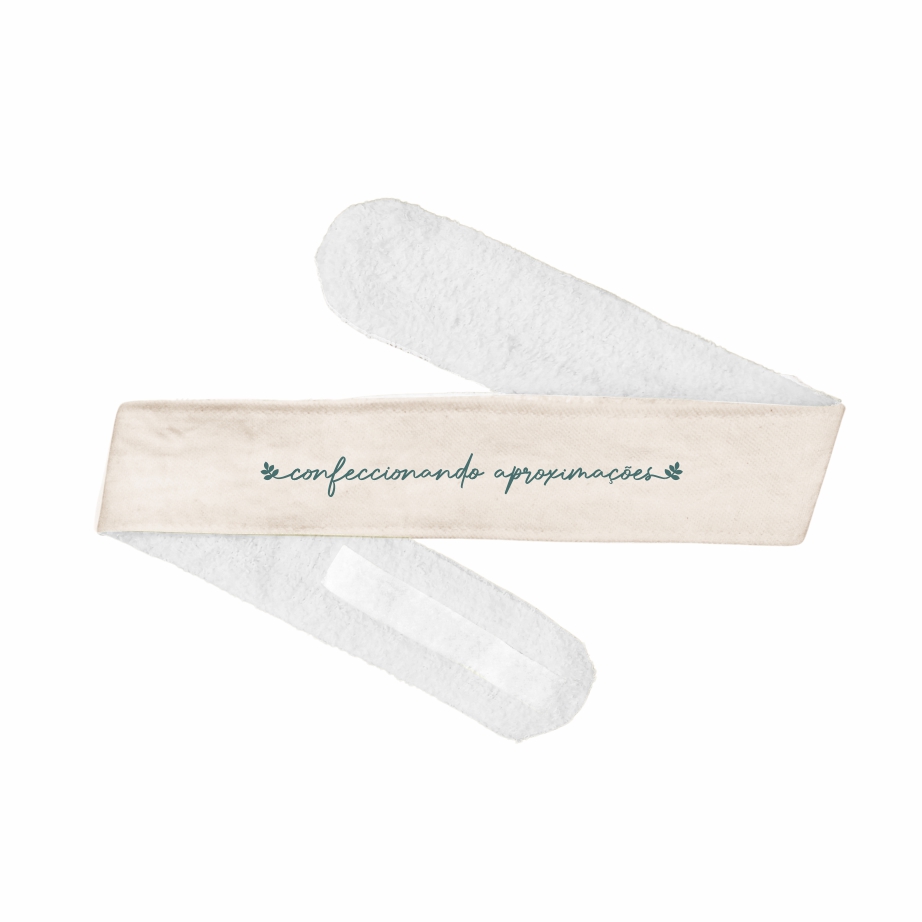Faixa de Cabelo Ecológica em Lona de Algodão Cru e Toalha Branca - Ref.: Alecrim