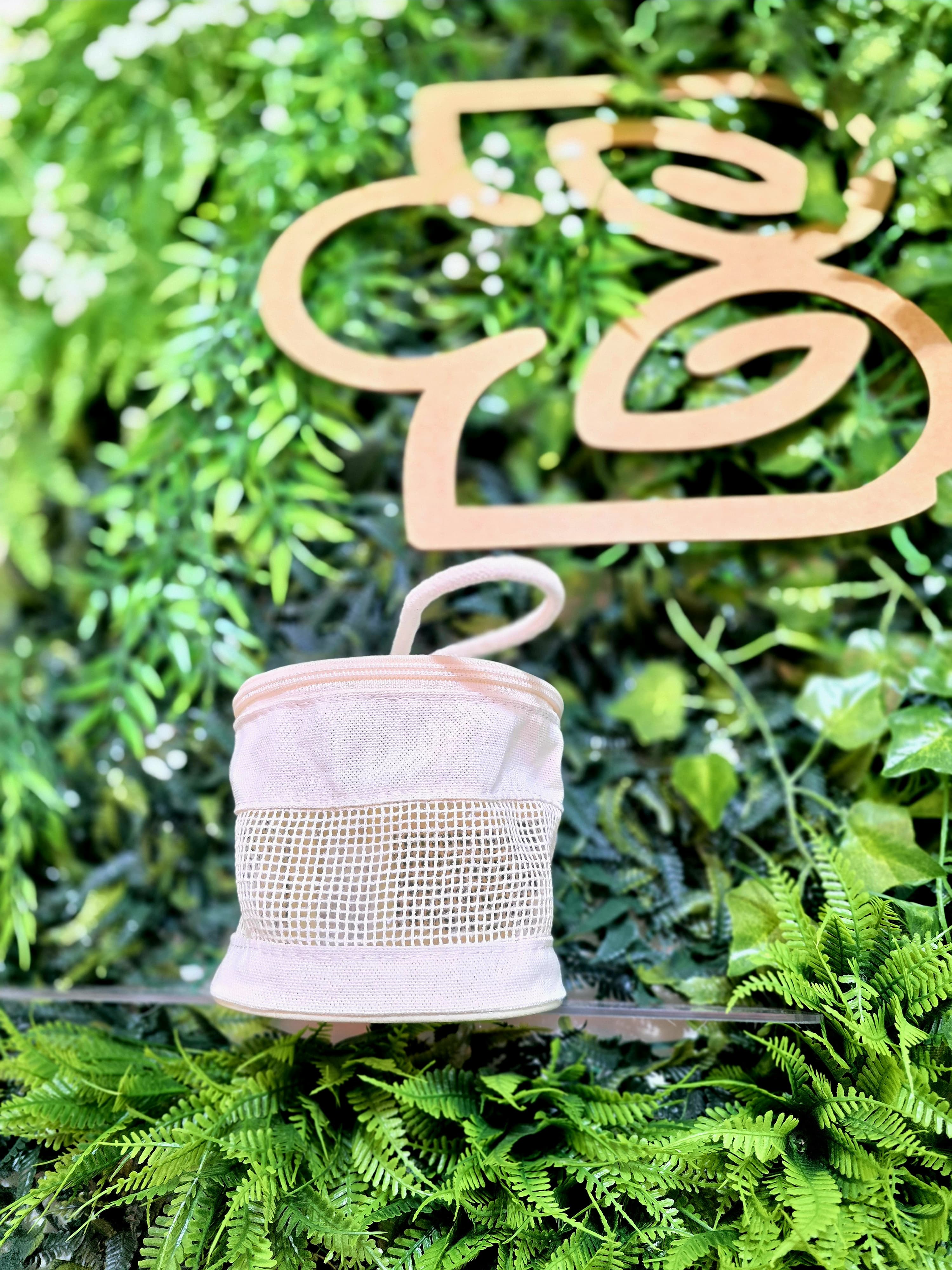 Mini frasqueira redonda ecológica - em lona de algodão cru - ref.: CAJU