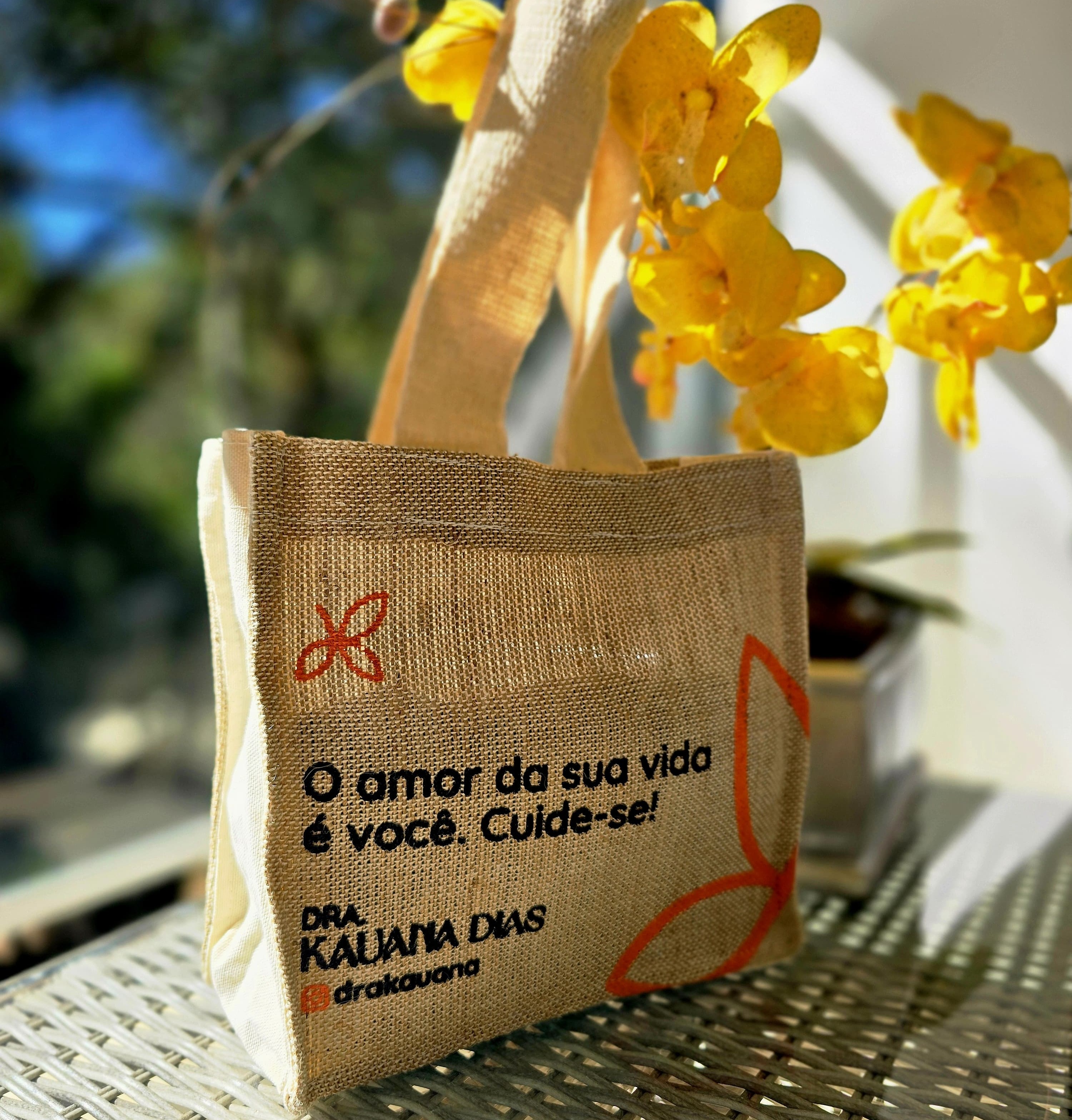 Sacola Ecológica Premium em Lona de Algodão Cru e Juta Engomada - Ref.: Avelã