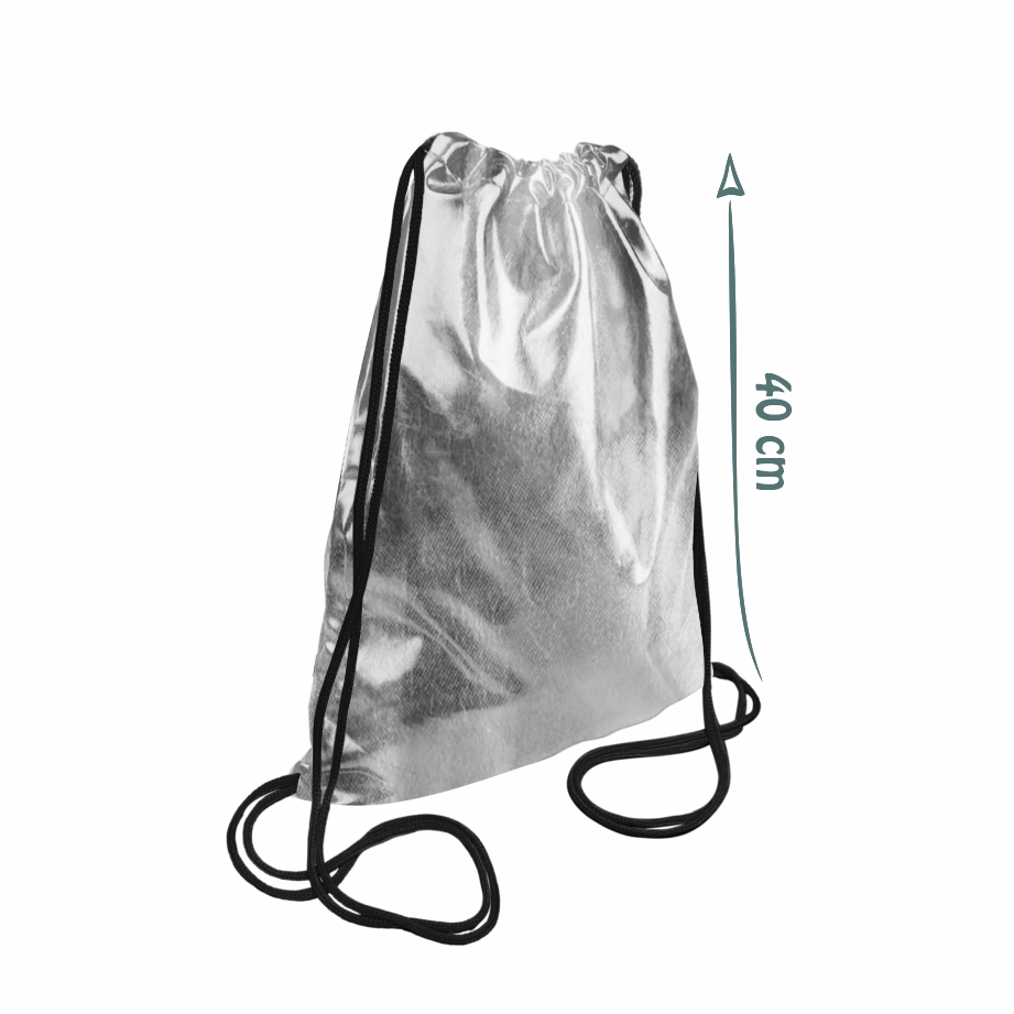 Sacochila Promocional em TNT Metalizado - Ref.: Disco